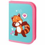 Пенал ПИФАГОР, 1 отделение, полиэстер, 19х13 см, "Red panda", 272283
