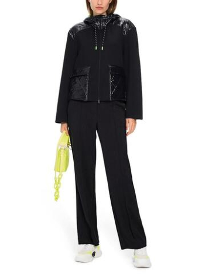 Marc Cain Куртка спортивная с капюшоном и лаковыми вставками