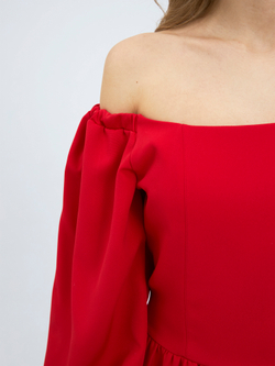 Платье праздничное ярусное с воланами для девочки красное