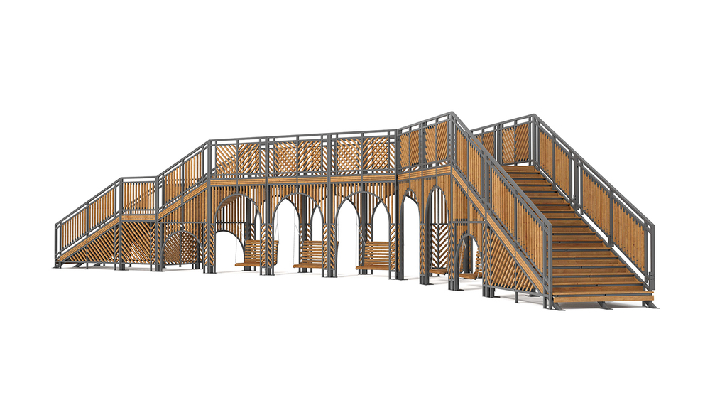 Мост-пергола с качелями SK00277