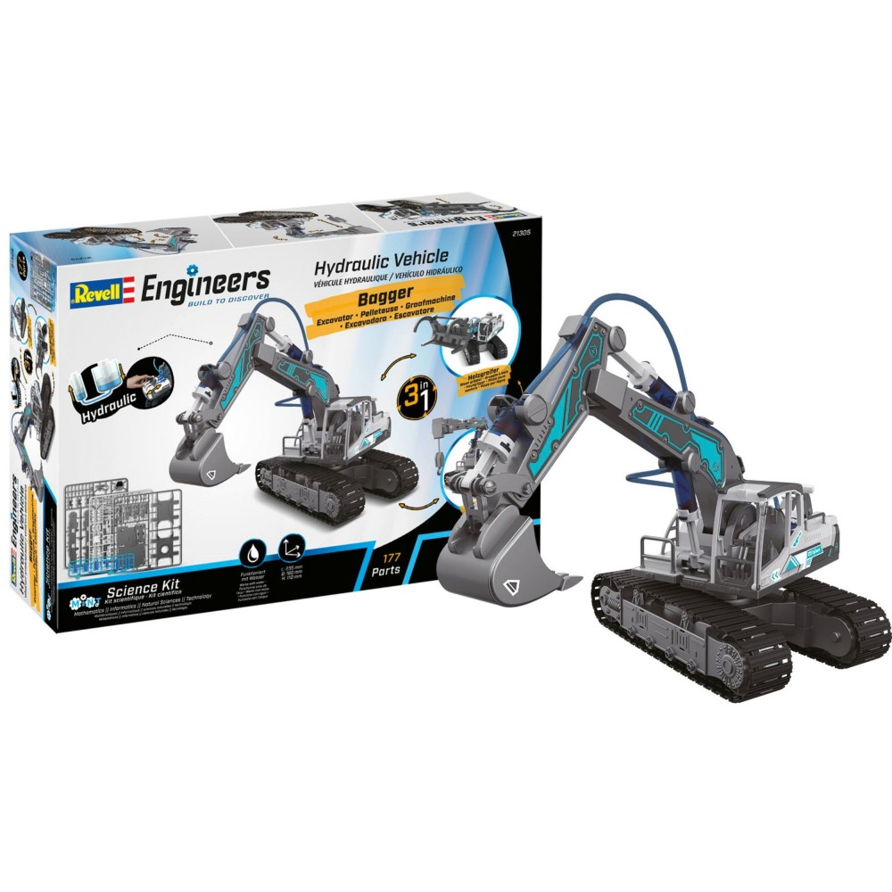 Revell - Engineers - Гидравлический экскаватор 3в1 Модель для сборки 177 дет. 21305