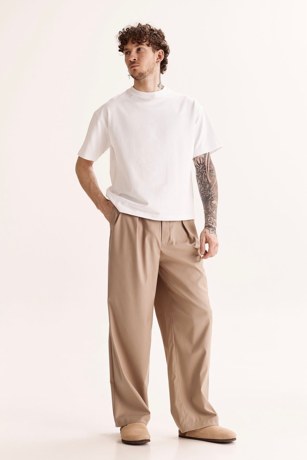 Pleated Pant - Beige (Men's)