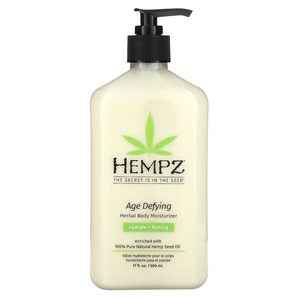 Hempz Age Defying herbal body moisturizer hydrate+firming enriched with 100% pure natural hemp seed oil 500ml