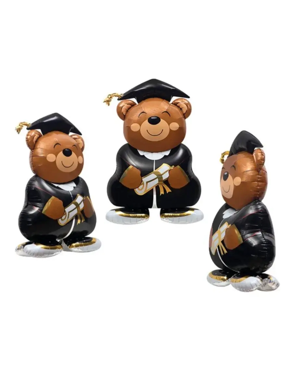 Воздушный шар Мишка выпускник на подставке