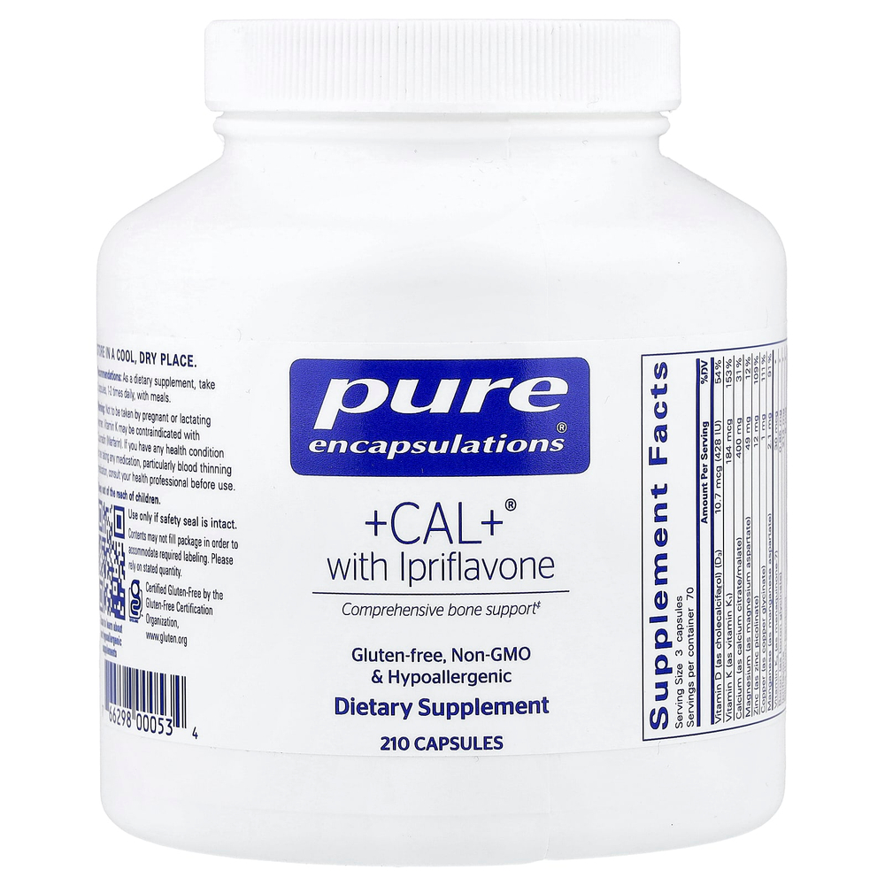 Pure Encapsulations, +Cal+® с иприфлавоном, 210 капсул
