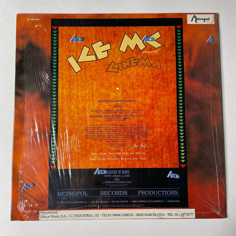 Винтажная виниловая пластинка LP ICE MC Cinema (Spain 1990)