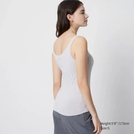 UNIQLO ТОП БЕЗ РУКАВОВ, СВЕТЛО-СЕРЫЙ
