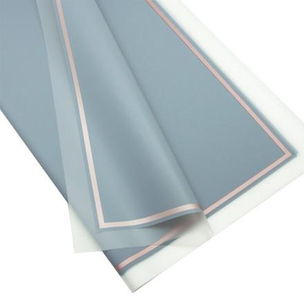 Упаковочная матовая пленка (0,6*0,6 м) Золотой квадрат, Бледно-синий, 20 шт.