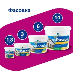 Краска Ecoterra Eurofacade фасадная, белоснежная, 1,3кг