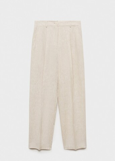 Льняные брюки с защипами
