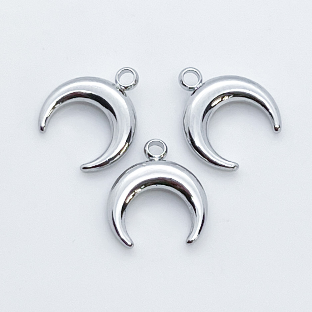 Подвеска Лунница, цвет серебро, размер 10*11 мм, цена за 1 шт
