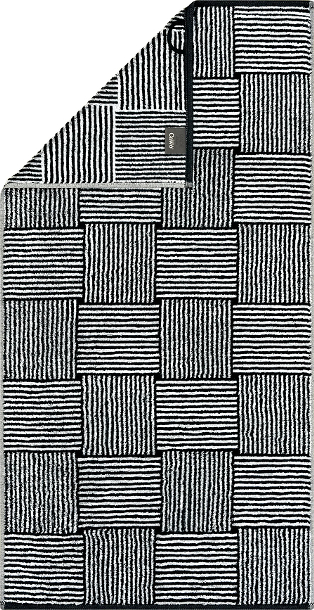Полотенце банное Cawo Black White, хлопок, 80 150 см, чёрное