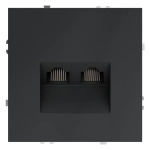 Розетка компьютерная встраиваемая VOLTUM S70 двойная RJ45+RJ45 кат.6, (графит)