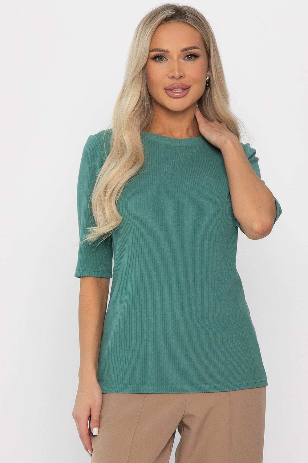 Блуза трикотажная Лиза (зеленая) Б14367-48М LT Collection