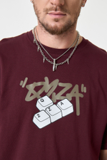 Футболка Q2ZA - "Клавиатура" (бордо)