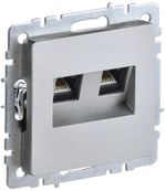 BRITE Розетка компьютерная двойная RJ45 кат.5E РК10-2-БрА алюминий IEK
