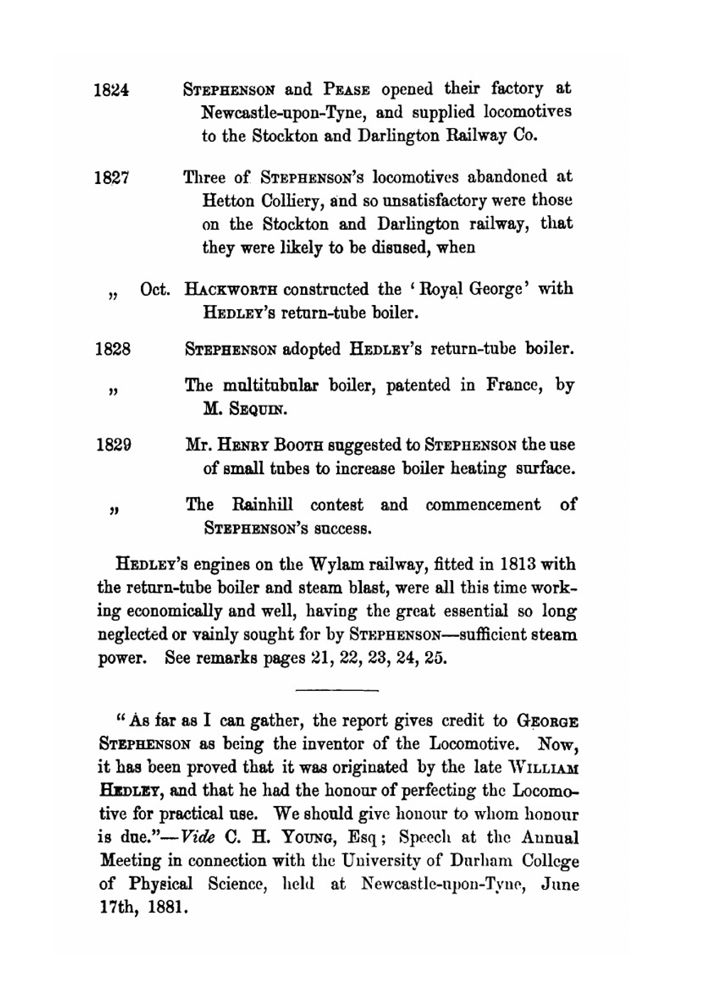 The Inventor of Railway Locomotion On the Present Principle | WILLIAM HEDLEY