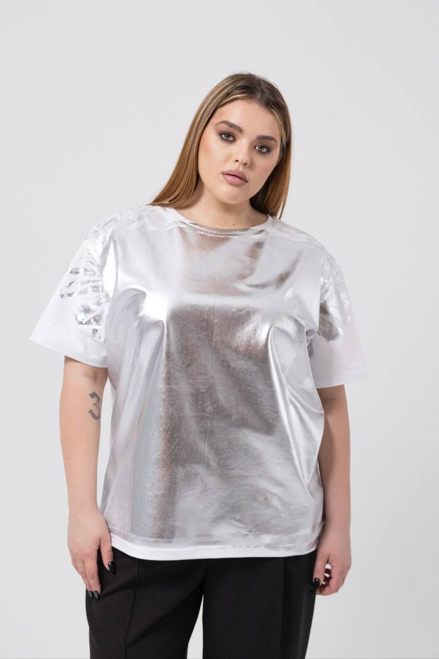 Футболка с напылением  "Серебро"