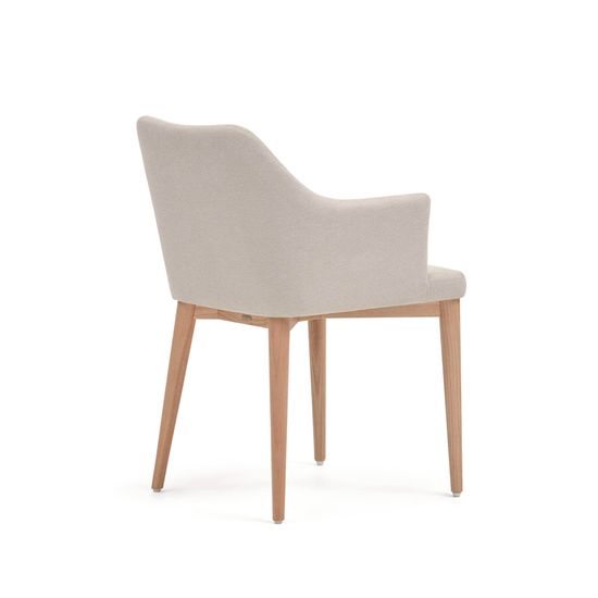 Стул Croft из бежевой синели с ножками из массива ясеня Испания La Forma