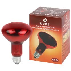 Инфракрасная лампа ЭРА ИКЗК 230-100 R95 E27 для обогрева животных и освещения 100 Вт | Инфракрасные лампы