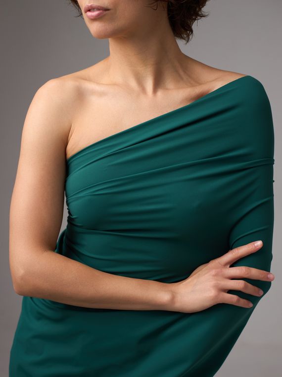 Микрофибра бельевая, эффект хлопка, Турция, зеленый (мерный лоскут)