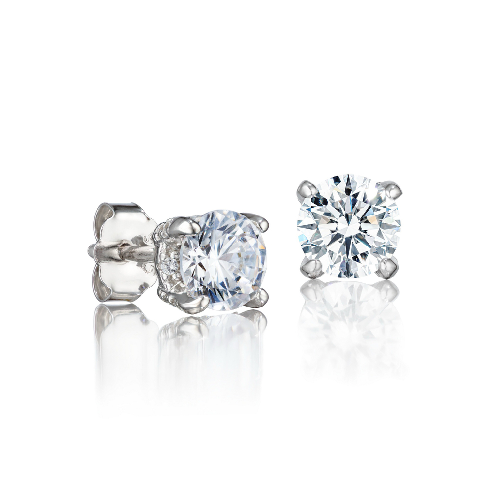 Серьги пусеты Embrasse White 6 мм