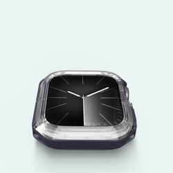 Чехол-бампер с темно-синими вставками от Dux Ducis для часов Apple Watch 45мм на модели 7, 8 и 9 серии, серия Tamo Series Case