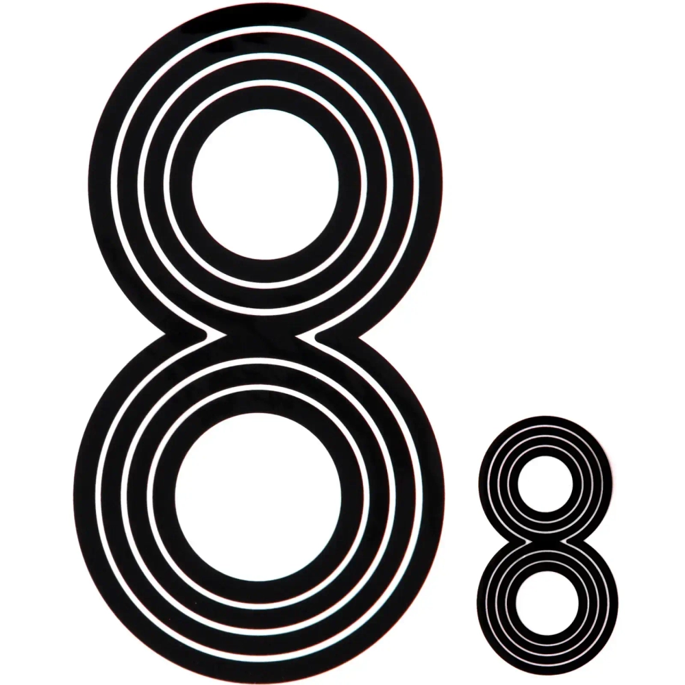 Термоаппликация Номер на футболку 003 (чёрный, большие цифры: 0-9, маленькие: 0-9)