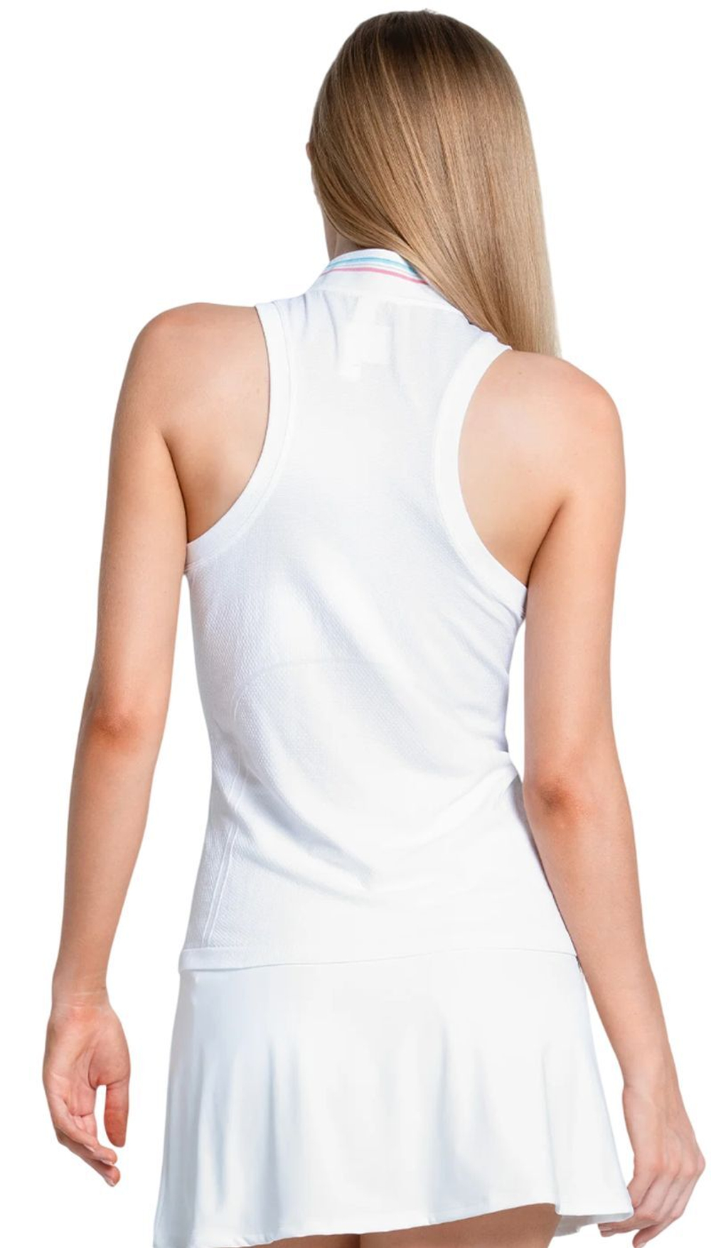 Женский топ теннисный Lucky in Love Seamless Textured Sleeveless - white