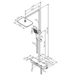 Душевая система с ванно-душевым смесителем-полкой и термостатом AM.PM Func F078F300 Хром