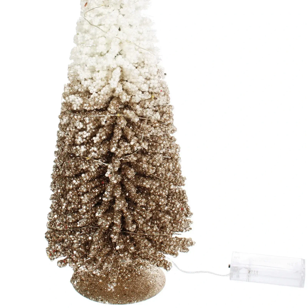 Сувенир с подсветкой «Волшебная ёлка» 15*40 см (батарейки 2 AA), Золото/Белый (свечение-теплый белый)