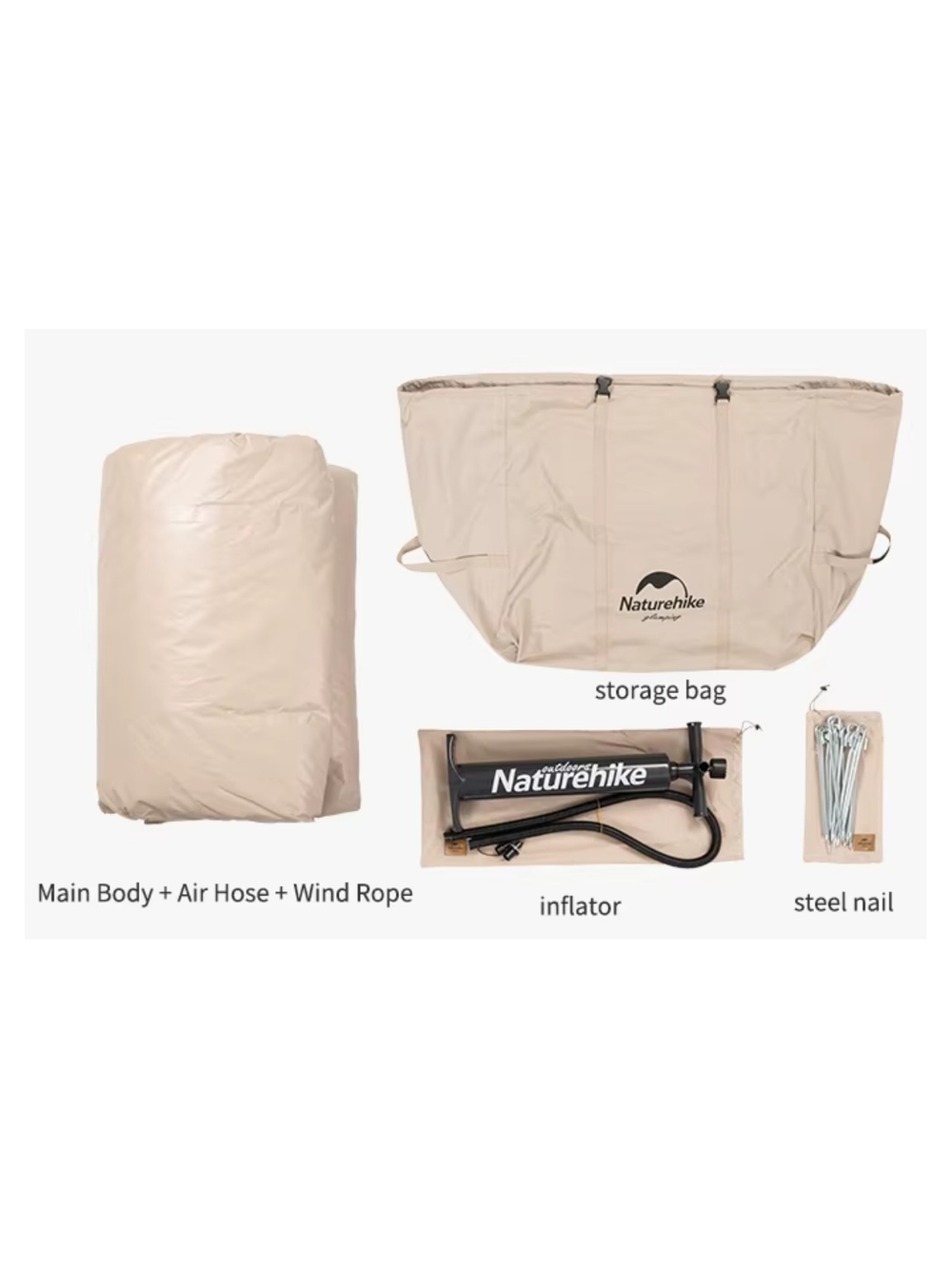 Палатка Naturehike надувная Extend Air 6,3 , цвет песочный