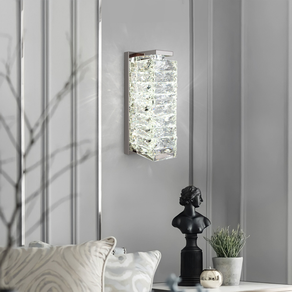 Настенный светодиодный светильник Eurosvet Blitz 40259 LED хром/ прозрачный хрусталь Strotskis