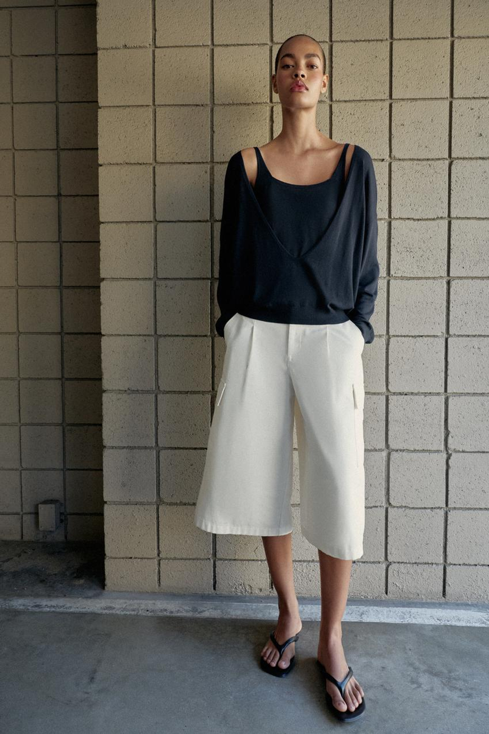 ZARA ДВУСЛОЙНЫЙ ДЖЕМПЕР, МОРСКОЙ СИНИЙ