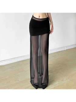 Юбка длинная прозрачная