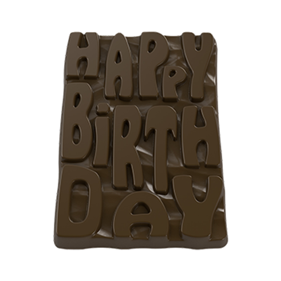 395 | Форма для шоколадных плиток &quot;Happy birthday&quot; (275*175 мм)
