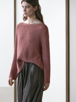 Massimo Dutti Вязаный свитер, дымчато-розовый