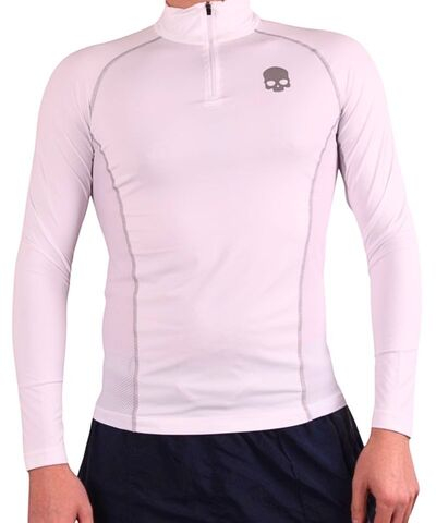 Теннисная футболка Hydrogen Essential Zipped Second Skin Long-Sleeve - White
