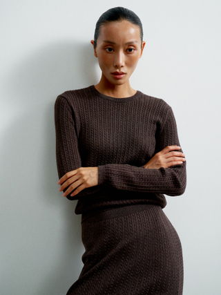 Джемпер SHANTY с длинным рукавом, шоколадный