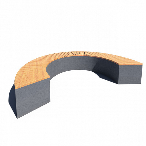 Скамья из бетона радиусная