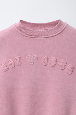 ZARA ТОЛСТОВКА С НАШИВКАМИ, РОЗОВЫЙ