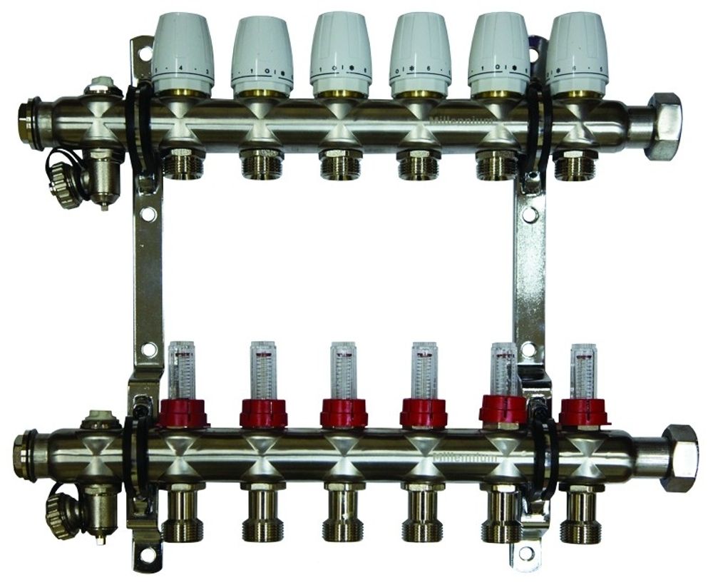 Коллекторная группа Millennium 1&quot; с расходомерами, 6 контуров