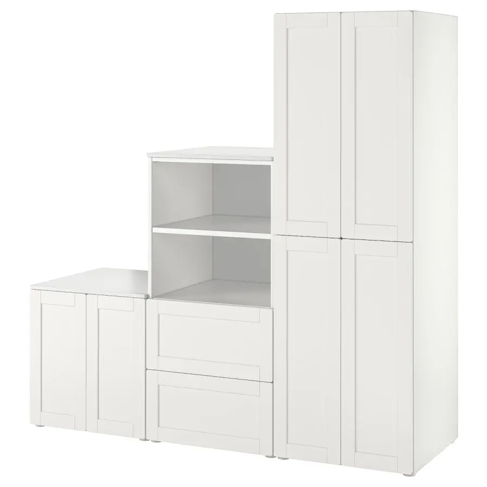 Детская гардеробная комбинация - IKEA PLATSA SMÅSTAD/SMASTAD, 181x57x210см, белый, ПЛАТСА СМОСТАД ИКЕА