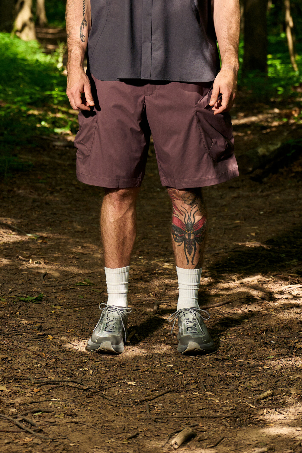 Шорты Nothomme Blue Cargo Shorts Ultra-Light "Dark Red"