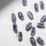 Бусина в форме бочонка, 8*14,5мм, фиолетовая, глазурированный фарфор