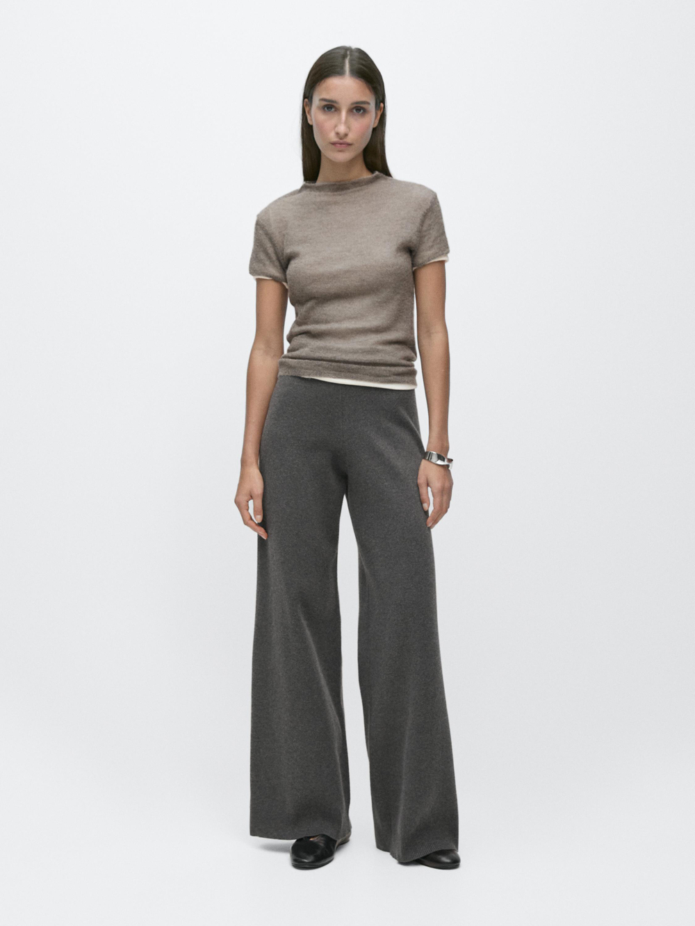 Massimo Dutti Вязаные кюлоты, серый