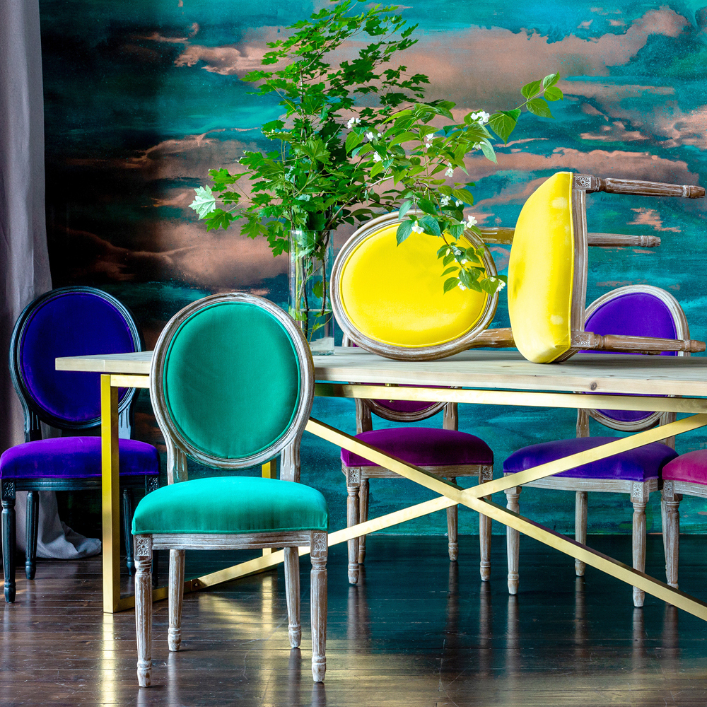 Стул Луи - Изумруд бархат лесной орех Объект мечты