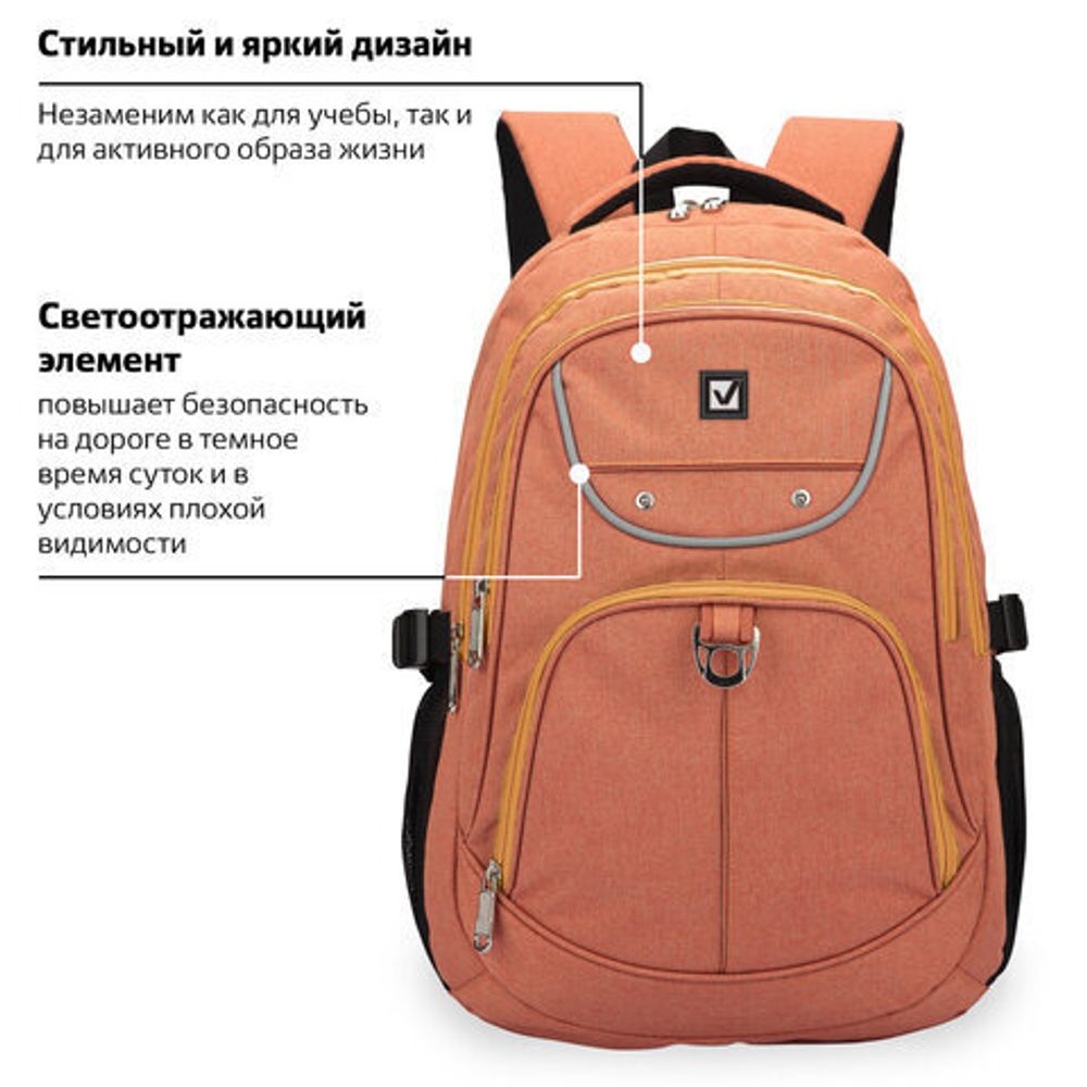 Рюкзак BRAUBERG для старших классов/студентов/молодежи, "Каньон", 30 литров, 46х34х18 см, 225519