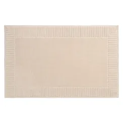 Коврик для ванной с фактурным бортиком кремового цвета из коллекции essential, 50x80 см