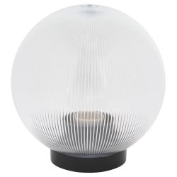 Садово-парковый светильник ЭРА НТУ 02-60-202 шар прозрачный призма на опору / кронштейн IP44 Е27 max60Вт d200mm | Садово-парковые светильники